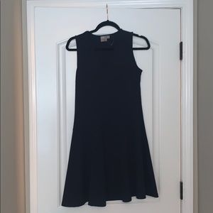 Navy blues V neck swing dress